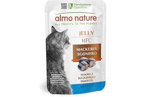 Almo Nature HFC Jelly – Nourriture Humide pour Chats Adultes – Maquereau – 55 g, Lot de 24 Sachets