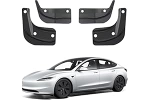 Ywooon Bavettes pour Tesla Model 3 Highland 2024 2025 Garde-Boue Pas Besoin de Percer des Trous Bavettes pour Auto Avant Arrière Highland Accessoires (Lot de 4)