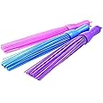 FRESHOME Heavy-Duty Kharata Plastic Broom|250 Gm 60 Bristles|Wet & Dry Floor Cleaning Fiber Broom Hard Bristle Plastic Broom Stick for Home & Floor Scrubbing in Bathroom (Pack of 3, Multicolour)