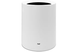 Nell Poubelle, en plastique durable avec design double couche, idéale pour dissimuler le sac poubelle, parfaite pour la salle de bain ou le bureau (Blanc, 8L Sans Couvercle)