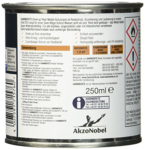 AKZO NOBEL (DIY HAMMERITE) Metall-Schutzlack matt 0,250 L, 5134931 - 2