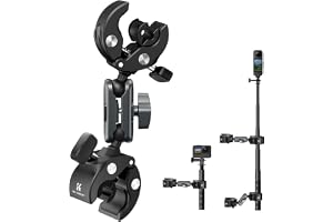 K&F CONCEPT Dubbel superklämma med magisk arm för motorcykel cykelstyre stativ, kompatibel med GoPro Hero 13 12 Insta360 X5 X