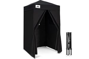 EAGLE PEAK Flex Ultra Compact Pop-Up-Baldachin, Umkleidekabine, tragbare Sichtschutzkabana für Pool, Mode-Fotoshootings oder Camping, Schwarz
