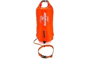 NuCamper Boya de Seguridad Bolsa Seca Impermeable 28L con Correa Ajustable para la Cintura Boya Inflable Bolsa de Playa Gran Capacidad de Almacenamiento para Nadadores de Aguas Abiertas y Triatletas
