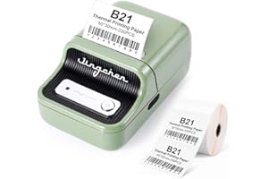 YuLinca Smart Label Maker B21 con 230 etichette Bluetooth Termico Prezzo Stampante per etichette con codici a barre Etichetta per indirizzo postale Macchina compatibile con Android e iOS (verde)