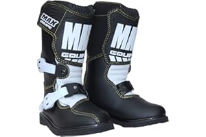 WULF STRATOS GLOVES Wulfsport Kids Max Equipe Cub Motocross Motorbike Boots Black/White - EU32