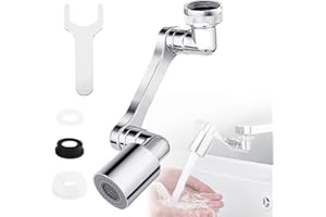 LIEKADIJIAE Drehbarer Multifunktionaler Verlängerungshahn, 1080° Wasserhahn Aufsatz mit Zwei Sprühmodi, Wasserhahn Strahlregler, Universal Spritzfilter Wasserhahn Wasserhahn Aufsatz Schwenkbar für Küche Bad