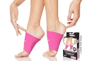 Physix Gear Sport Arch Supports for Plantar Fasciitis Relief (1 Pair) - Foot Sleeve Arch Support for Flat Feet, Plantar Fasciitis Wrap, Arch Compression Support Sleeves, Fast Relief (Pink, S)