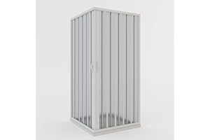 Idralite Cabina de ducha plegable de PVC 90 x 90 cm H 185 mod. Aster con apertura central