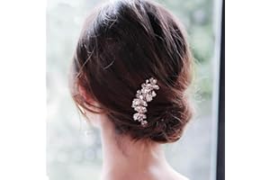 Bramian Sposa Sposa Pettine per capelli in cristallo Scivoli Accessori per capelli da sposa in oro rosa Strass Copricapo Accessori per capelli per donne e ragazze