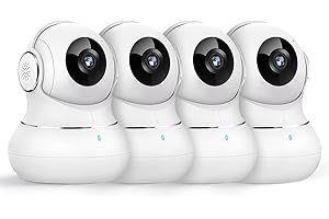 litokam Little elf Security Camera indoor,WiFi Camera with 360° Motion Tracking, IR Night Vision, 2-Way Audio,Pet Camera, 2K Home Security Camera for Baby/Pet, Indoor Camera Wireless-4 Pack