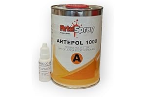 Artespray - Resina Poliester 1Kg + Peroxido Para Laminados de Fibra de Vidrio, Embarcaciones, Piscinas