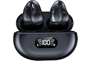 XMENHA Wireless Ear Clip Air Bone Conduction Headphones Open Ear Kopfhörer kabellos Bluetooth Mini Luftleitung Knochenschall Sportkopfhörer mit Mic wasserdicht Wireless Knochenkopfhörer Sport Laufen Gym