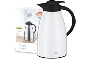 alfi SIGNO ONE 1,0 l, biała mata, izolowana karafka ze stali nierdzewnej z wkładką ze szkła hartowanego, zamknięcie śrubowe z wygodnym przyciskiem naciskowym, możliwość użycia jedną ręką