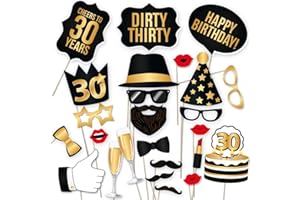 MEISHANG 30 Geburtstag Foto Requisiten,Photo Booth Props Dekoration Accessoires,Geburtstagsfeier lustige Fotorequisiten,Party Requisiten Selfie Requisiten,Geburtstag Party Photo Booth Props (B)
