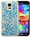 Produktbild Galaxy S5 Neo Treibsand Hülle,Galaxy S5 Flüssig Tasche,Galaxy S5 Neo Bling Handyhülle,Roreikes Liquid Quicksand Bling Glitzer Fließen Flüssig Luxus Schön Ultradünne Transparente Handyhülle Gel Schutzhülle Rückschale Liquid Weiche Silikon Durchsichtige Stoßdämpfung Kristall Schale Bumper Etui Case Cover