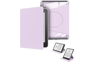enoxboo 360 Degree Rotating Protective Case for 6.8" Kindle Paperwhite 11th Gen, Detachable Magnetic Cover Design, Adjustable Stand, Clear Back Panel