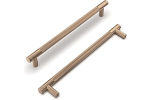 9BUILD 10 Pack 192MM Champagne Bronze Kitchen Cupboard Handles Knurled Cabinet Handles Cabinet Pulls Drawer Handles Kitchen Handles UK0037