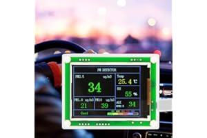 ELPRICO Air Quality Detector, 2.8'' TFT Multifunctional Digital Car PM2.5 Air Quality Detector Monitor in PM1.0, PM10.0, PM2.5, Temperature, Humidity, Particulate Matter for Home, Office,Car and Outdoors
