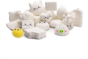 WATINC Random 10Pcs DIY Squeeze Toys Slow Rising Cream Scented Kawaii Simulation Medium Mini Soft Food Squeeze Toys Bread Toys Keychains, Phone Straps, Bonus Random Stickers