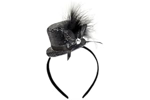 Hatstar Partyhut Zylinder Haarreif | 20er Jahre Kopfschmuck Accessoire für Silvester, Fasching, Karneval, Halloween | Kostüm Haarschmuck für Herren, Damen & Kinder in Rot, Gold, Silber oder Schwarz