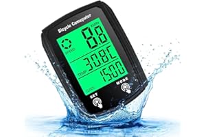 Fiotha Computer da bicicletta digitale, 19 Funzioni IP54 Impermeabile, con LCD, Contachilometri Bici, Contachilometri Automatico Cablato, per Bicicletta, Ciclismo, Distanza di Tracciamento,Velocità