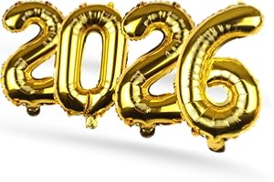 FUNXGO Ballon gonflable - Décoration du Nouvel An 2026 - Ballons dorés - Parfait pour le Nouvel An et le Nouvel An