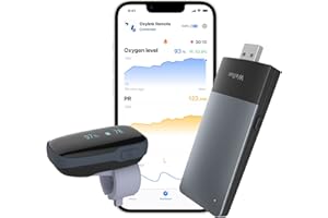 ViATOM Remoto Saturimetro Pulsossimetro con WiFi Linker per il Monitoraggio Continuo, Ossimetro Pulsossimetro Cardiaca Condivisa da Due Utenti per Famiglia/Clinica, Monitoraggio Bluetooth con Allarme