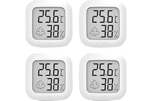 OPPERD 4 PCS LCD Digital Hygrometer Thermometer, Thermometer room temperature, Indoor Hygrometer Thermometer with Temperature Humidity Monitor for Bedroom, Baby Room, Warehouse, Cellar, Car.