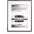 Kenro Avenue Black Photo Frame 10x12 Inch / 25x30cm with Mat for Photo 8x10 Inch / 20x25cm - AVE2025B