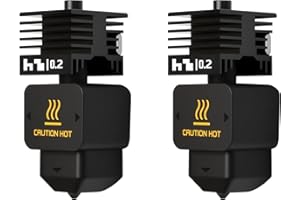 KOYOFEI 2 sztuki H2D Hotend Kit, 3D Printer Head Hot End Heating Block Kit with 0,2 mm Hardened Steel Nozzle and Silicone Socks for Bambu Lab H2D, A1/A1 Mini