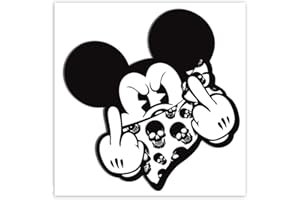 SkinoEu 2 x winylowe naklejki na samochód, mysz, środkowy palec, samochód, motocykl, okno, drzwi, rower, tuning B 34