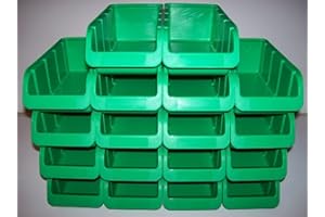 HÜNERSDORFF FÜR BAUPROFI Professional Display Boxes Polypropylene Size 2/L 215/185 x 100 x 75 mm Pack of 18 Green