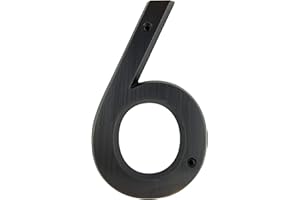 HASWARE Plaque de numéro de maison 6 pouces (15 cm) Style vintage fini bronze vieilli Numéros de porte Plaque de signalisation Numéros d'adresse du domicile de la rue, alliage de zinc (6)
