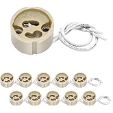 Lot de 10 supports de lampe GU10, fil de silicone r&eacute;sistant aux hautes temp&eacute;ratures connect&eacute; &agrave; une base en c&eacute;ramique GU10, co
