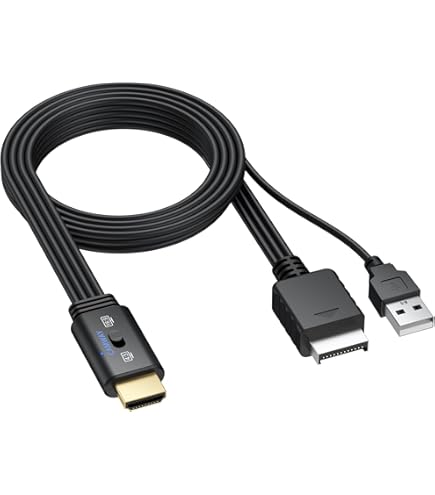 Annadue Câble AV Pour PS1/PS2 Vers HDMI, Câble De Liaison HD D'interface Multimédia Pour PS2 Vers HD, Cordon De Convertisseur Vidéo De Console De Jeu