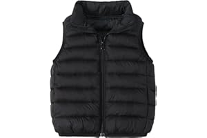 AIEOE Gilet en Duvet Sans Manches Avec Poches Coupe-Vent pour Enfants Fille Garçon Léger Convient pour 3-10 Ans