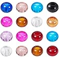 Craftdady 100Pcs 10 Colors Large Hole Glass European Spacer Beads 15x10mm Rondelle Slide Charm Beads for Snake Chain Bracelet Jewelry Making Hole: 5mm