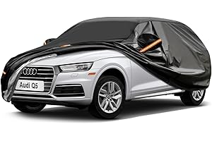 GUNHYI Funda de Coche Exterior Impermeable Transpirable, Anti-UV Antipolvo de 7 Capas con Cremallera y Forro de Algodón, para SUV XC60, Audi Q5, Alfa Stelvio, RAV4, Benz GLC, X3 etc. (460 a 485 cm)
