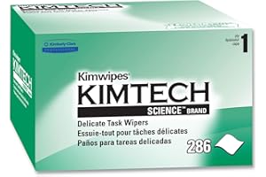 Kimberly-Clark 34155 Kimwipes 1-Ply Delicate Task Wipes, 4.4" x 8.4", Tissue (Pack of 280)