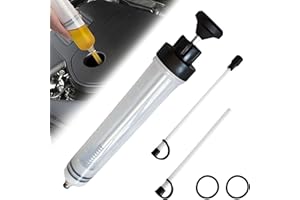 PRITOK Pompa do odsysania oleju samochodowego, 500 ml, ręczna pompka: dostawa strzykawki oleju z 2 wężami i parą zapasowych pierścieni gumowych, pompa odsysająca nadaje się do silnika, przekładni,