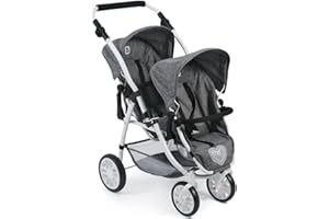 Bayer Chic 2000 68976 Tandem-Buggy Vario - Voiture pour poupée, grise (gris jeans), de 3 à 7 ans.