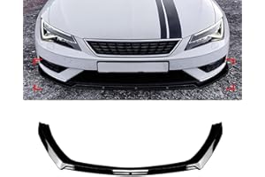 QDFGNKBAI Coche Alerón Delantero para S-Eat Leon MK3.5 2017-2019, Frontal Spoiler Labio Difusor Separador Tuning Performance Accesorios,A/Gloss Black