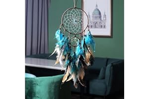 HAMON Acchiappasogni Fatto A Mano L'acchiappasogni di Piume Dream Catcher Acchiappasogni Ornamento Colorate Dream Catcher Dream Catcher Ornamento Casa a Parete Decorazione Regalo (Blue 2)
