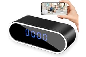 IKLOOCQ Wireless Spy Camera Clock WiFi Hidden, Spy Nanny Cam with Motion Detection, HD 1080P Mini Mini Spy Camera Hidden Secret Camera for Home with Night Vision