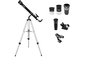 Omegon Telescopio AC 60/700 AZ-1 | Telescopio rifrattore acromatico | Ideale per Principianti | Osservazione Chiara della Luna e dei Pianeti | Compatto e Facile da trasportare