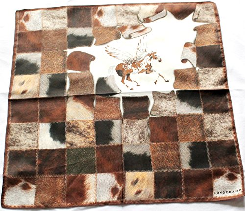 Preisvergleich Produktbild Longchamp Nickytuch Seidentuch braun mit Pferdemotiv 48 x 49cm Seidentuch