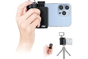 KIWIFOTOS Uchwyt na aparat do smartfona z odłączanym pilotem zdalnego sterowania kamerą Bluetooth, uchwyt na statyw z zimną stopką do iPhone Android, filmowanie wideo i selfie, akcesoria wideo Euro
