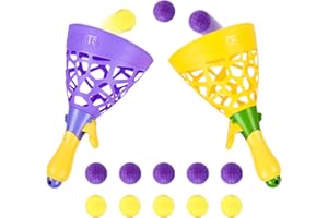 JESITAI Jeu de Balle Pop and Catch avec 10 balles et 2 paniers lanceurs – Activités de Jeu en Plein air et en intérieur, Jouets de Plage d'été pour Enfants âgés de 3 4 5 6 7 8 10 12 Ans et Plus