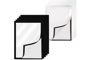 feyiubmen 10-teiliges Magnetrahmen-Set - 5 schwarze und 5 silberne selbstklebende Magnetrahmen mit magnetischem Verschluss, Infotasche und Blatthalter für Dokumente, Poster und mehr im DIN A4 Format